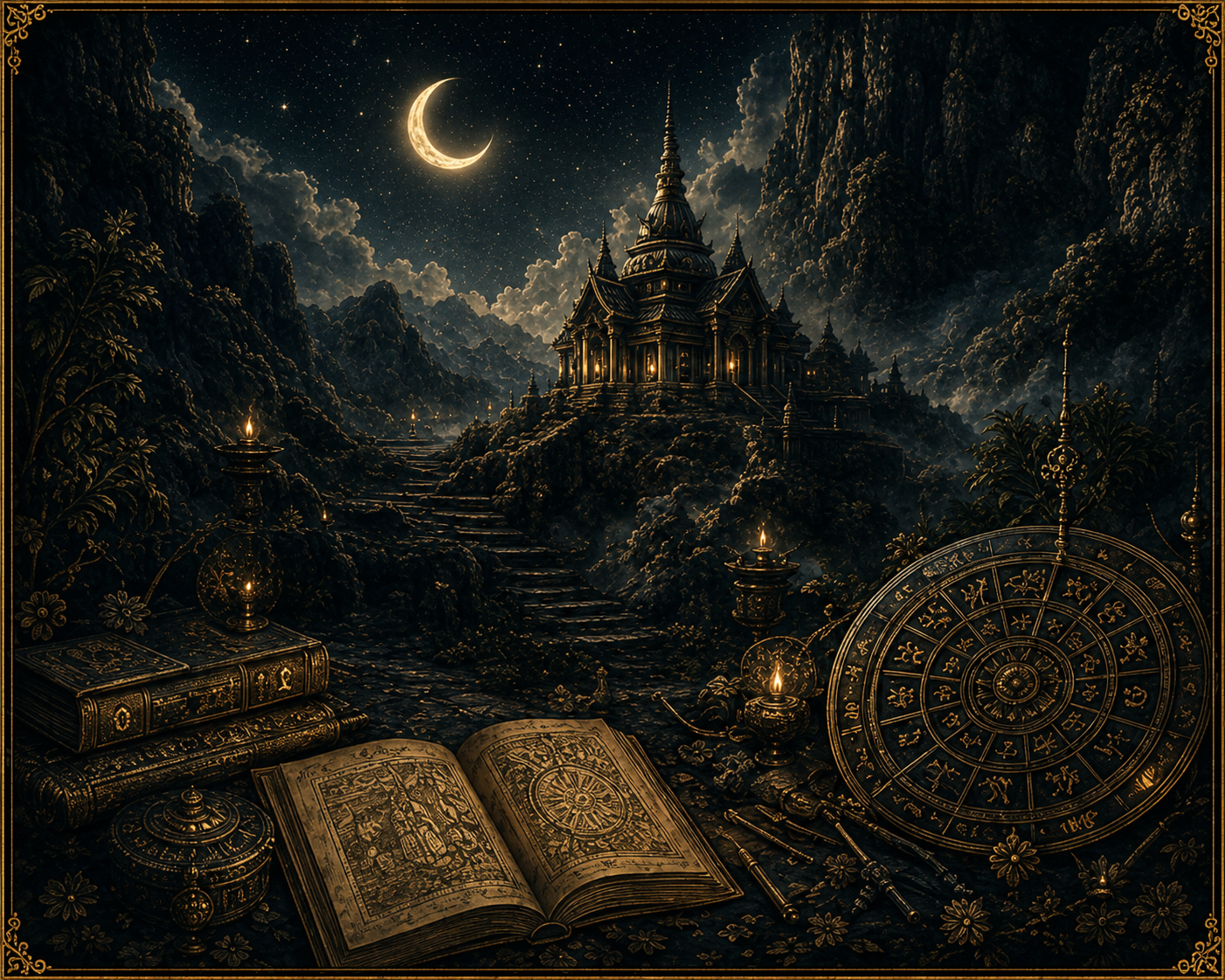 วิหารโบราณใต้แสงจันทร์ ตำราพยากรณ์ และวงล้อโหราศาสตร์